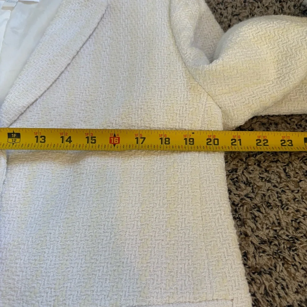 Hugo Boss BOSS White Cream Striped Tweed Blazer Womens Office Wear Womens Sz 14 - Picture 6 of 10